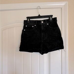 Madewell high-rise black jean shorts